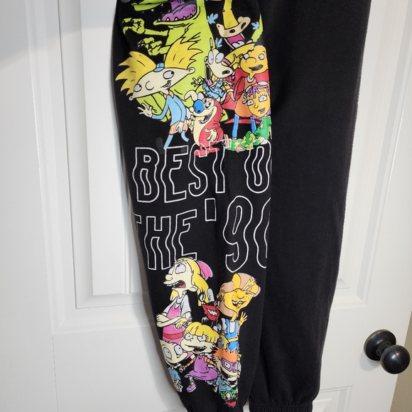 Nickelodeon The Best of the 90's Rugrats Black Sweatpants Joggers - Picture 2 of 14